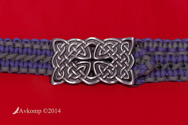 paracord belt purple and grey 12584